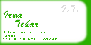 irma tekar business card